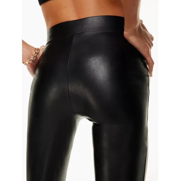 NWT Aritzia Ten by Babaton Upstage Vegan Leather Pant in black - Picture 3 of 7